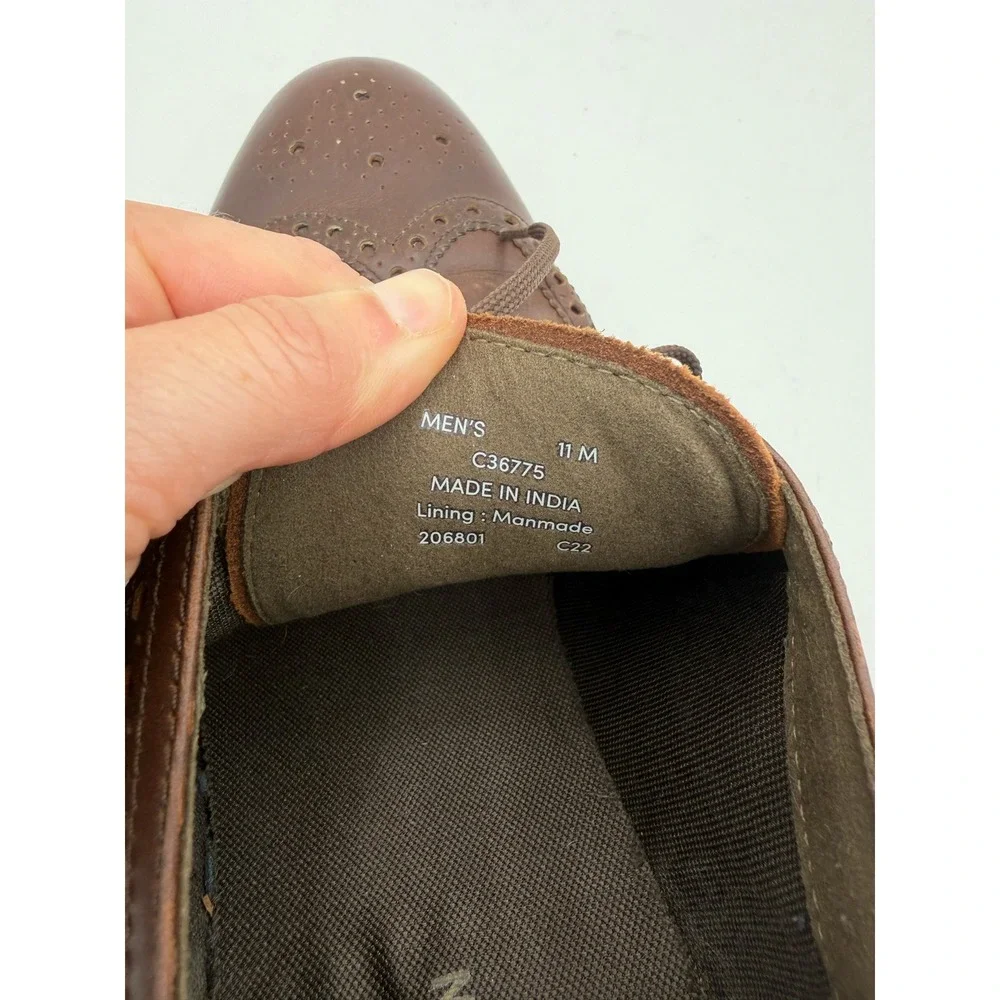 Cole Haan Grand Atlantic Wingtip‎ Oxford Brown Leather Dress Shoes Mens 11